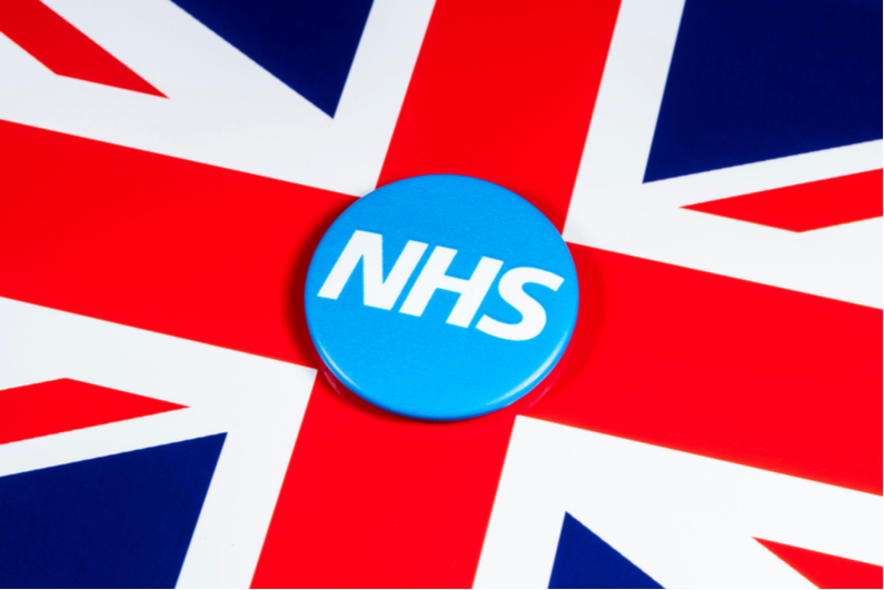 NHS symbol on UK flag