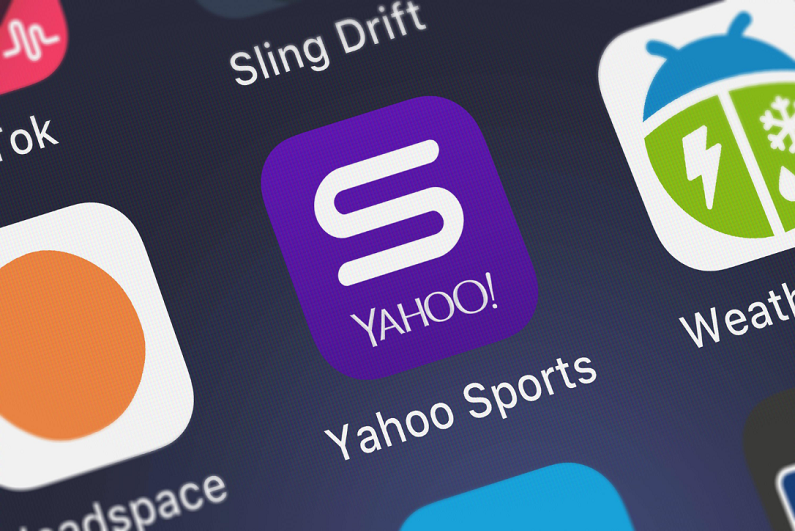 Yahoo Sports app icon on an iPhone screen