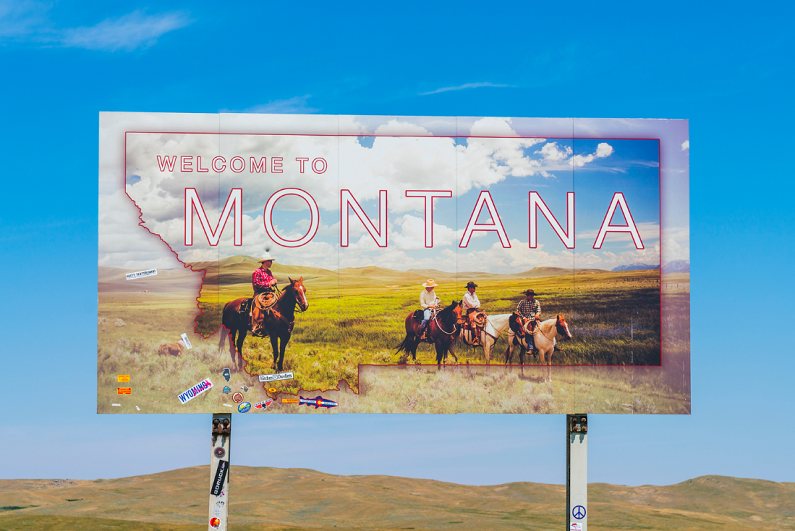 Montana welcome sign