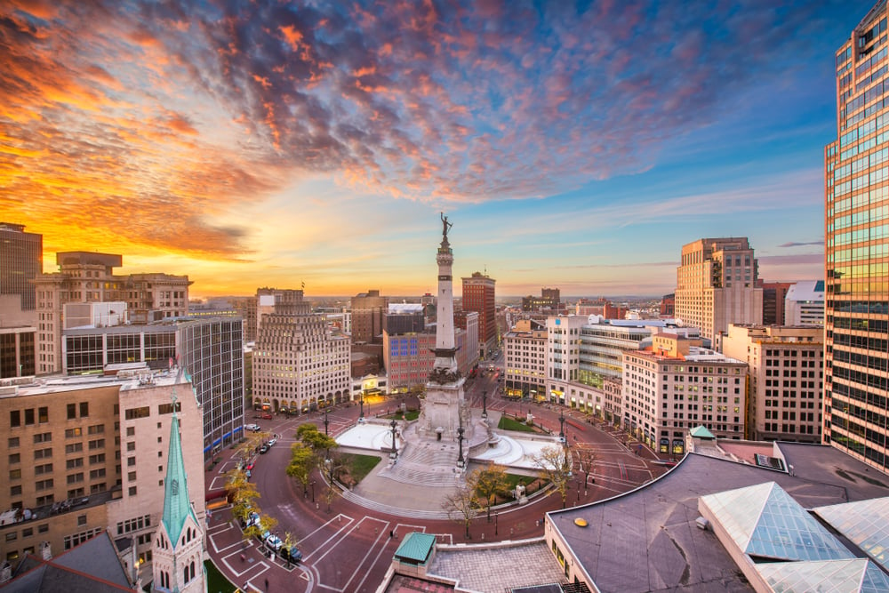 Skyline of Indianapolis in Indiana