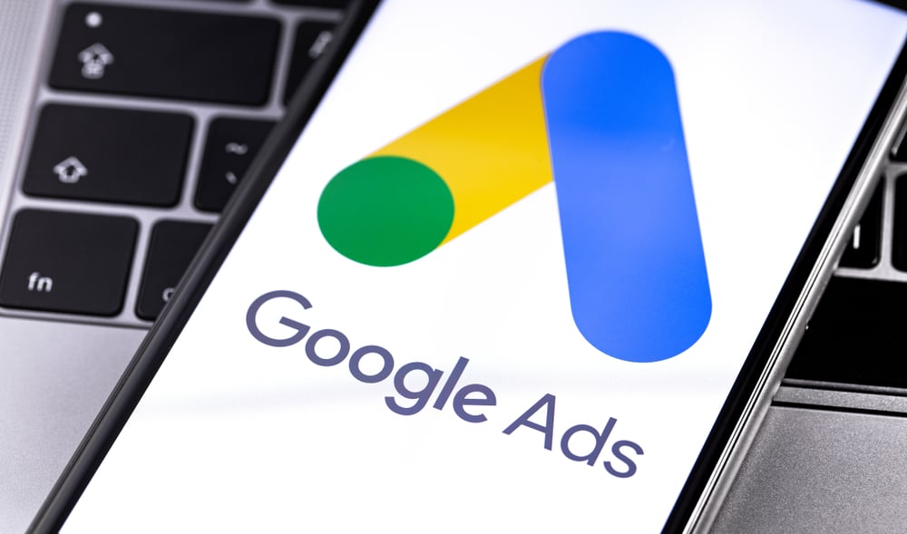 Google Ads logo appears on smartphone