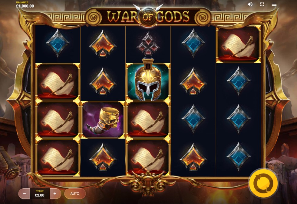 War of Gods slot reels by Red Tiger