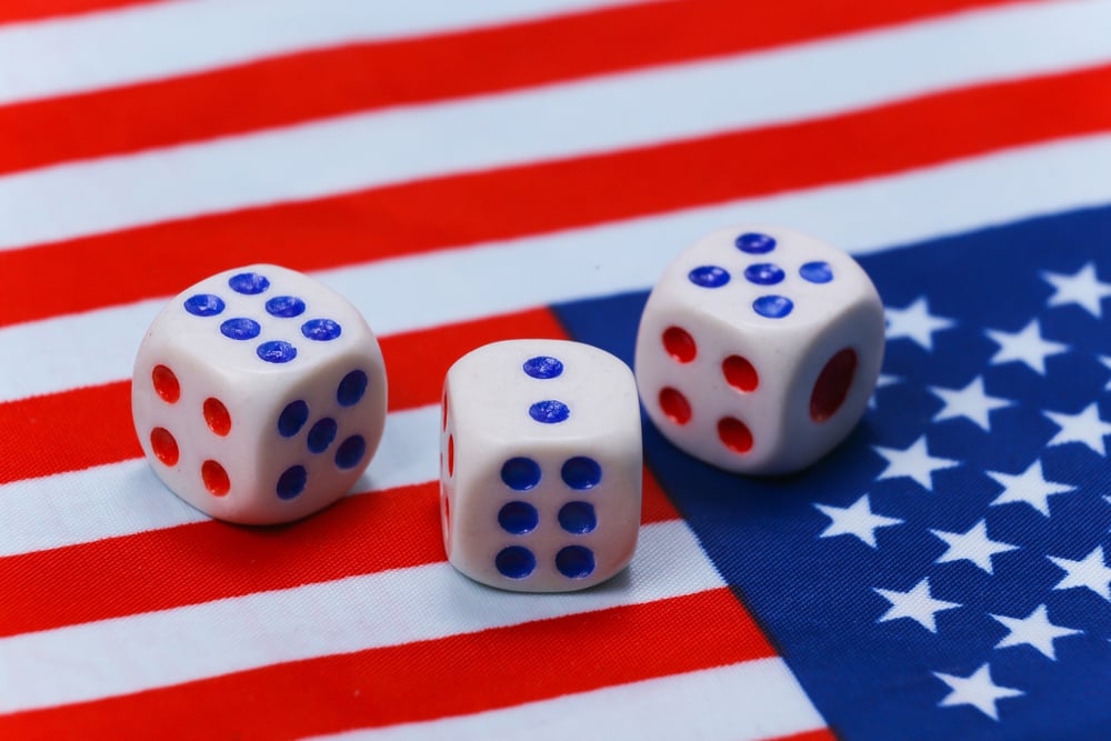 Dice on the US flag