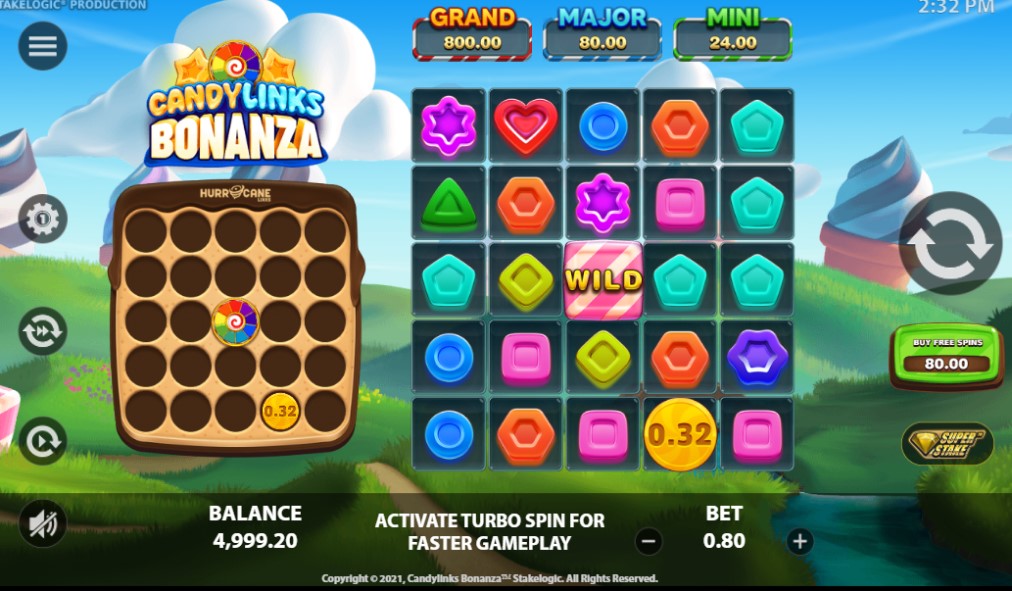 Candylinks Bonanza slot reels by Stakelogic