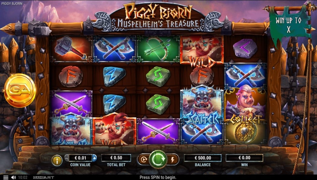 Piggy Bjorn slot reels by GameArt