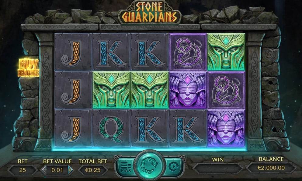 Stone Guardians slot reels by Dream Tech