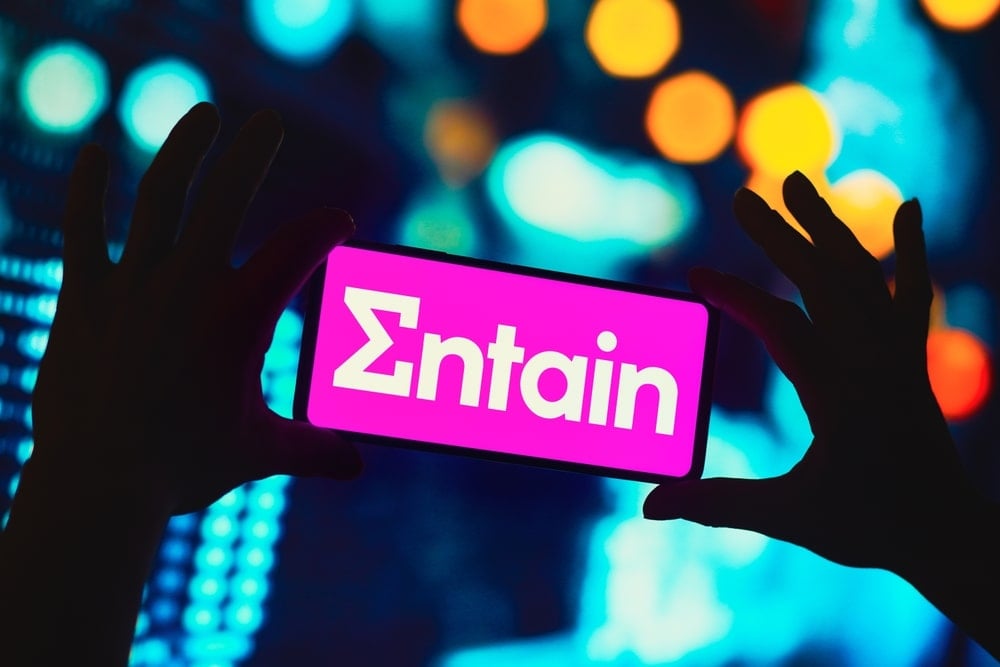 Entain logo on mobile